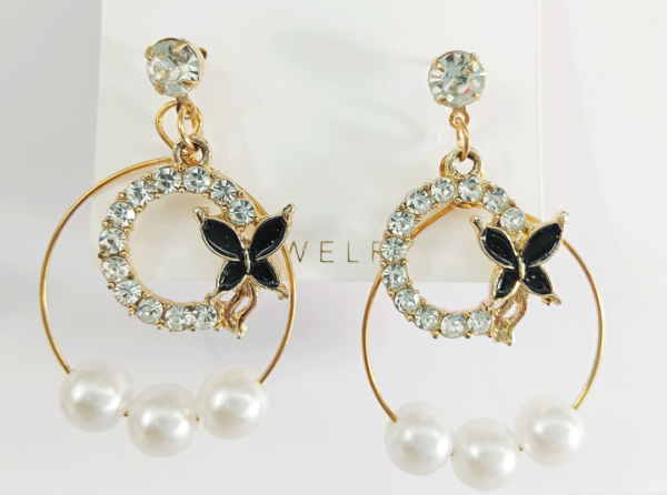 Fashion Jewelry – Fashion Gold metal Flower shape Earrings